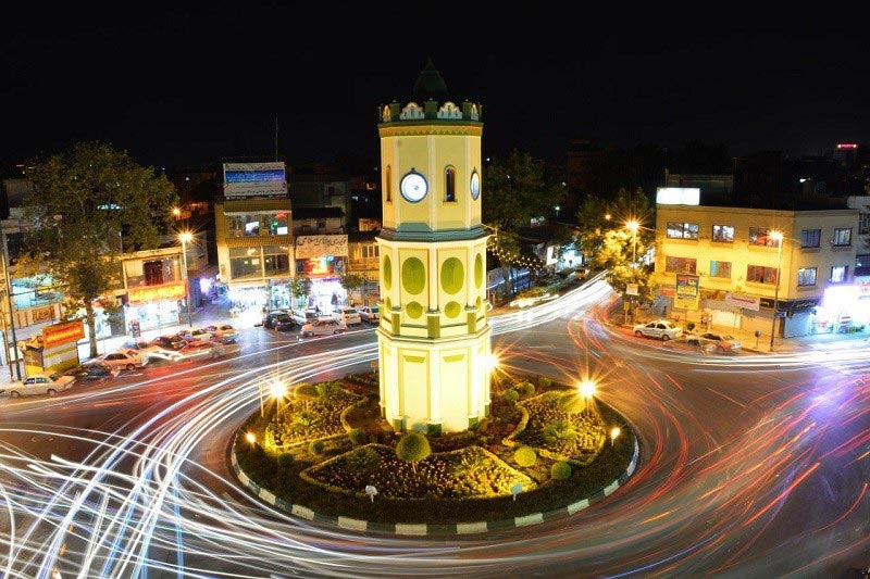 برج ساعت یکی از جاهای دیدنی ساری در مرکز شهر است