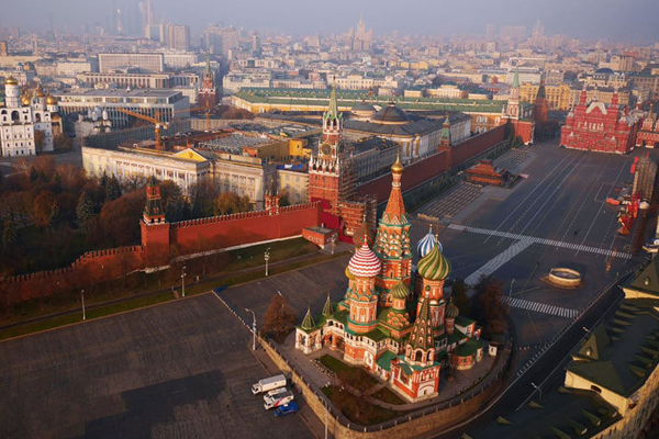 تصویر هوایی از میدان سرخ مسکو