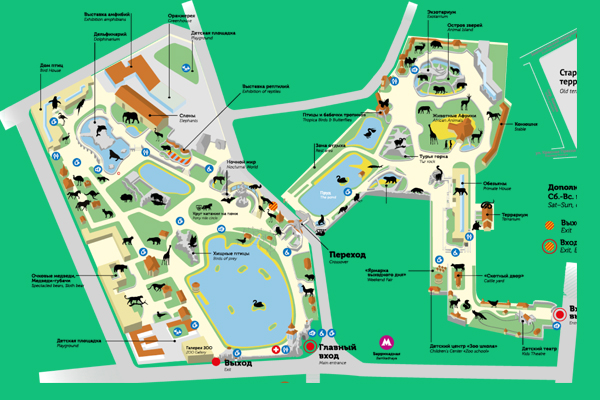 نقشه‌ی باغ‌وحش مسکو