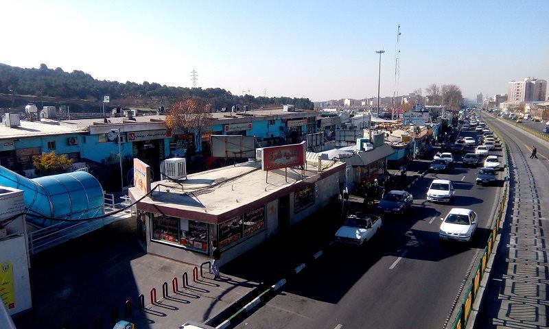 نمای بالای ورودی ترمینال شرق تهران