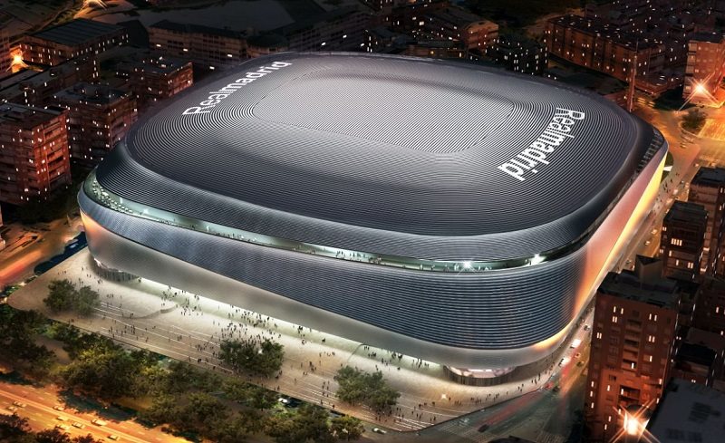نمای بیرونی ورزشگاه سانتیاگو برنابئو؛ طرح جدید پس از بازسازی